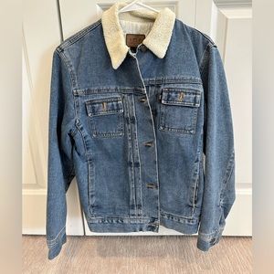 Vintage Ralph Lauren Jean Jacket with Shearling Trim